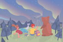 پیش‌نمایش فایل boy-girl-and-cute-animals-looking-at-sky-with-northern-lights-sitting-near-telescope-5512347 از پک فعالیت کودکان