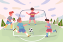 پیش‌نمایش فایل children-playing-football-on-field-background-5512337 از پک فعالیت کودکان