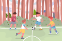 پیش‌نمایش فایل children-playing-football-on-field-background-5512338 از پک فعالیت کودکان