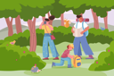 پیش‌نمایش فایل father-mother-and-daughter-with-backpacks-hiking-in-forest-5512346 از پک فعالیت کودکان