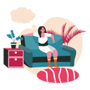 پیش‌نمایش فایل girl-dreaming-on-sofa-5558157 از پک مردم در حال رویاپردازی