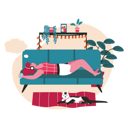 پیش‌نمایش فایل woman-dreaming-while-lying-on-couch-5558161 از پک مردم در حال رویاپردازی