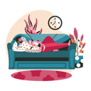 پیش‌نمایش فایل man-with-cat-lies-on-couch-5558282 از پک آخر هفته