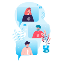 پیش‌نمایش فایل friends-chatting-on-video-call-5558333 از پک شبکه اجتماعی