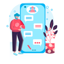 پیش‌نمایش فایل man-chatting-on-social-media-5558337 از پک شبکه اجتماعی