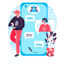 پیش‌نمایش فایل man-chatting-on-social-media-app-5558334 از پک شبکه اجتماعی