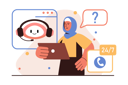 پیش‌نمایش فایل woman-using-robot-chat-5597816 از پک دستیار مجازی