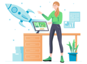 پیش‌نمایش فایل girl-launching-new-business-startup-5983993 از پک متفرقه