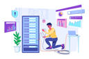 پیش‌نمایش فایل server-engineer-maintaining-server-7154188 از پک تکنولوژی