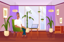 پیش‌نمایش فایل businessman-sitting-on-sofa-with-laptop-in-office-7154309 از پک دکوراسیون و طراحی داخلی