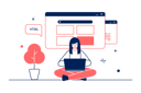 پیش‌نمایش فایل woman-working-on-website-7154260 از پک فعالیت‌های تجاری