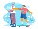 پیش‌نمایش فایل two-girls-riding-electric-scooter-8368962 از پک سبک زندگی