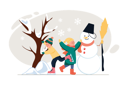پیش‌نمایش فایل kids-making-snowman-8566804 از پک متفرقه