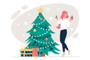 پیش‌نمایش فایل woman-decorating-christmas-tree-8566788 از پک متفرقه