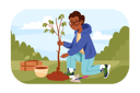 پیش‌نمایش فایل african-boy-planting-tree-8602810 از پک فعالیت‌های کودکان