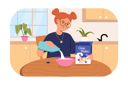 پیش‌نمایش فایل girl-eating-corn-flakes-8602805 از پک فعالیت‌های کودکان