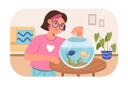 پیش‌نمایش فایل girl-feeding-fish-8602812 از پک فعالیت‌های کودکان