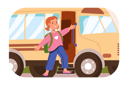 پیش‌نمایش فایل girl-go-to-school-by-school-bus-8602809 از پک فعالیت‌های کودکان