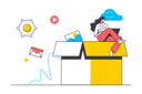 پیش‌نمایش فایل woman-working-on-cloud-network-8602865 از پک حرفه