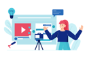 پیش‌نمایش فایل female-blogger-recording-video-8603371 از پک فعالیت‌های تجاری