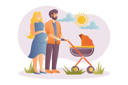پیش‌نمایش فایل pregnant-couple-standing-with-baby-stroller-8603178 از پک افراد