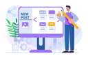 پیش‌نمایش فایل man-create-new-post-online-8621117 از پک مبانی کسب‌وکار