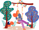 پیش‌نمایش فایل pregnancy-woman-sitting-on-swing-9578586 از پک تصویرسازی کتاب