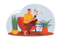 پیش‌نمایش فایل man-checks-social-networks-sitting-at-home-11495246 از پک متفرقه