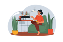 پیش‌نمایش فایل student-communicates-with-other-people-in-an-online-lesson-11495253 از پک متفرقه