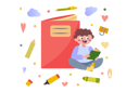 پیش‌نمایش فایل boy-learns-through-book-12133034 از پک فعالیت مدرسه