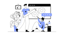 پیش‌نمایش فایل employees-doing-online-team-meeting-12168240 از پک متفرقه