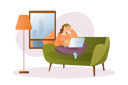 پیش‌نمایش فایل girl-works-as-freelancer-while-staying-at-home-12163135 از پک متفرقه