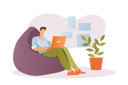 پیش‌نمایش فایل man-works-at-home-in-comfortable-atmosphere-12163138 از پک متفرقه