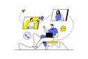 پیش‌نمایش فایل business-people-having-video-conference-12162896 از پک فعالیت آنلاین