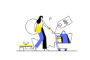 پیش‌نمایش فایل girl-doing-shopping-12162891 از پک فعالیت آنلاین