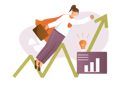 پیش‌نمایش فایل girl-quickly-achieves-her-goal-in-business-12163090 از پک کسب و کار