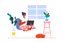 پیش‌نمایش فایل freelance-girl-working-at-home-with-free-schedule-12163115 از پک کسب و کار