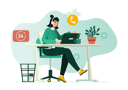 پیش‌نمایش فایل call-center-employee-communicates-with-customers-and-tries-to-help-them-12163237 از پک متفرقه