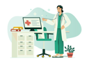 پیش‌نمایش فایل female-doctor-prepares-his-workplace-for-receiving-patients-12163227 از پک متفرقه