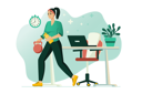پیش‌نمایش فایل young-girl-does-sports-in-breaks-between-work-12163246 از پک متفرقه