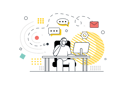 پیش‌نمایش فایل call-center-employee-tries-to-answer-all-customer-calls-12162751 از پک فعالیت دیجیتال