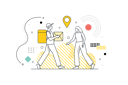 پیش‌نمایش فایل courier-guy-brought-package-of-customer-12162757 از پک فعالیت دیجیتال