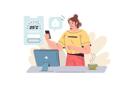 پیش‌نمایش فایل girl-adjusts-comfort-of-her-home-using-smart-home-app-12163004 از پک فعالیت افراد