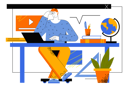 پیش‌نمایش فایل student-studies-remotely-using-laptop-4316242 از پک مفهوم وب