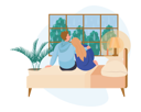 پیش‌نمایش فایل couple-sitting-on-bed-front-of-window-4379651 از پک مردم روی تخت