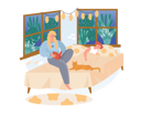 پیش‌نمایش فایل mother-reading-a-book-while-daughter-sleeping-on-bed-4379652 از پک مردم روی تخت