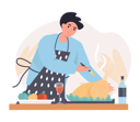 پیش‌نمایش فایل man-cooking-chicken-4380746 از پک آماده‌سازی غذا