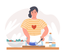 پیش‌نمایش فایل woman-cutting-eggplant-4380748 از پک آماده‌سازی غذا