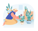 پیش‌نمایش فایل a-woman-planting-a-pot-of-flowers-at-home-4379612 از پک فعالیت‌های مردم