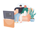 پیش‌نمایش فایل couple-watching-tv-show-in-the-room-4379611 از پک فعالیت‌های مردم